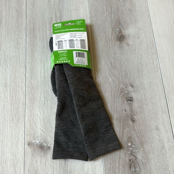 Minus33 Merino Wool Ski and‎ Snowboard Sock Heather Grey NWT in packaging - Picture 8 of 8